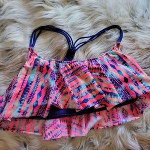 VS Pink Ruffle Swim Top